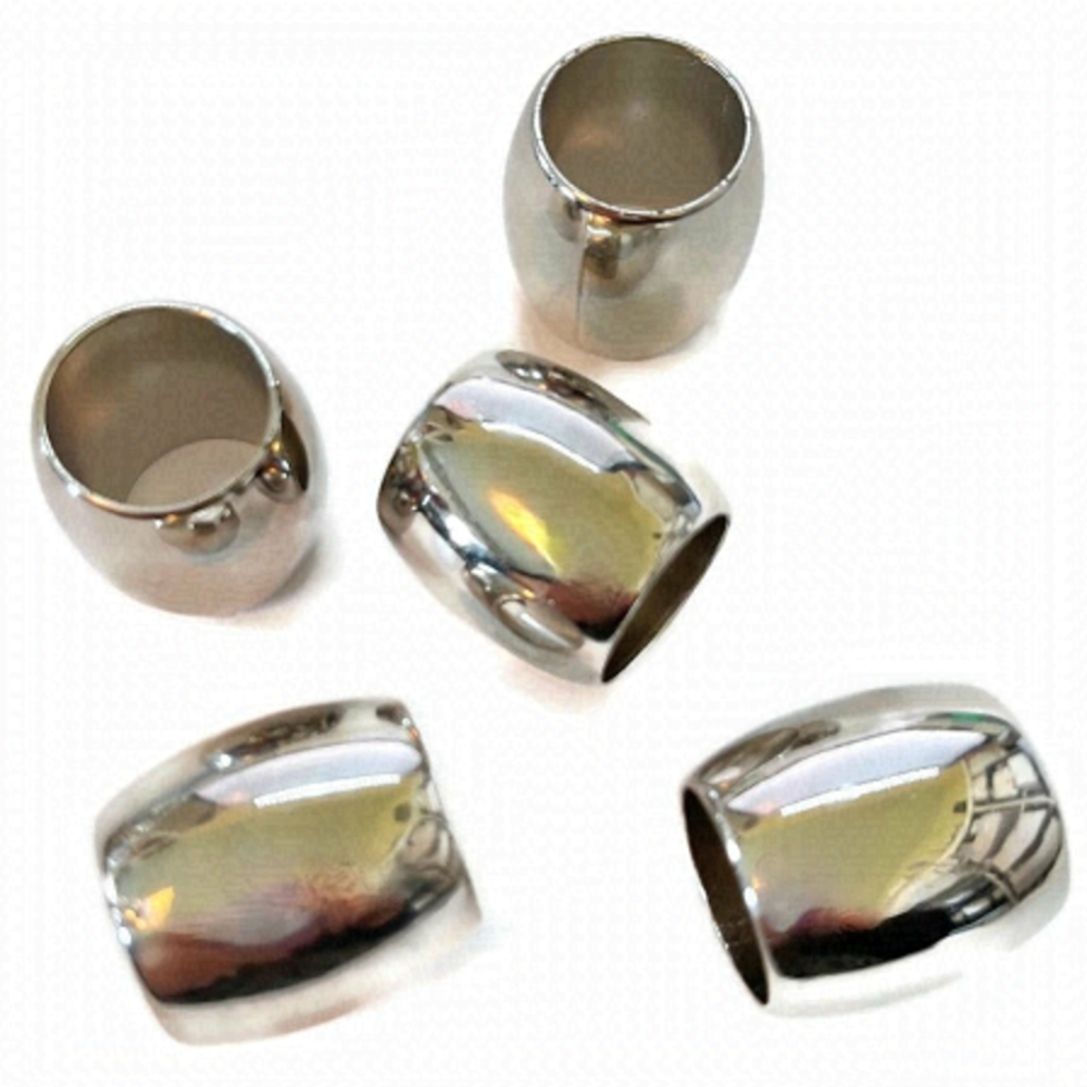 As Low As $2 Large Smooth CCB Platinum Barrel Scarf Tube Spacer Macrame 22mm (5)